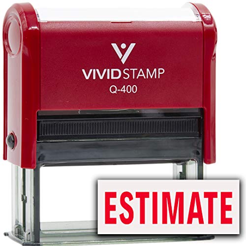Vivid Stamp Estimate Self Inking Rubber Stamp (Red Ink) - X-Large - Image 1