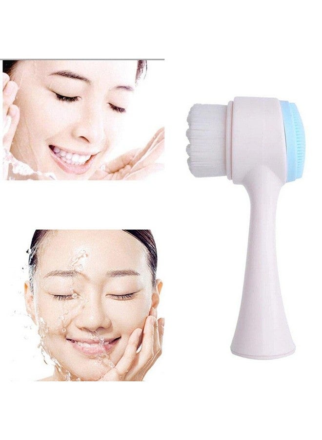 Cosluxe Facial Cleansing Brush, Spa Headband for Washing Face, Face Brush - 1 pcs Manual Facial Cleansing,double side Skin Care Facial Cleaning Brush,Silicone Facial Scrubber & 1 pcs Headband Set - Image 4