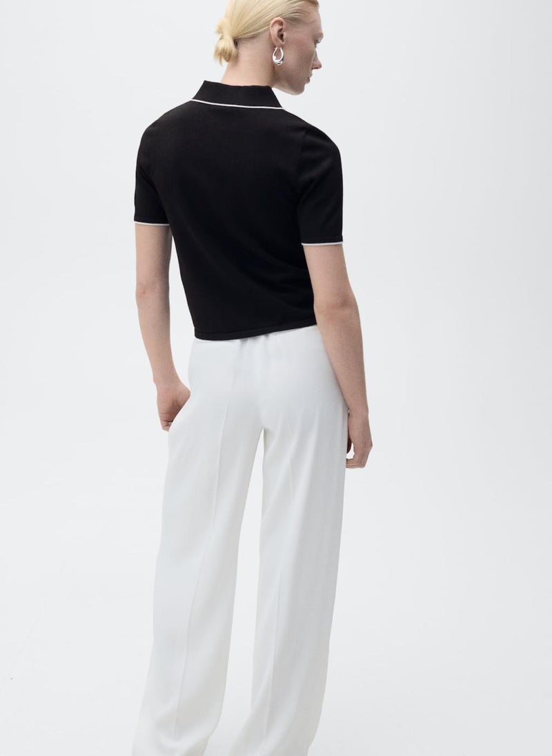 MANGO - Polo-Neck With Contrasting Trims Sweater - Image 1