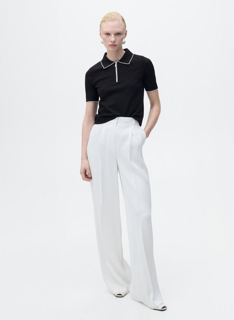 MANGO - Polo-Neck With Contrasting Trims Sweater - Image 1
