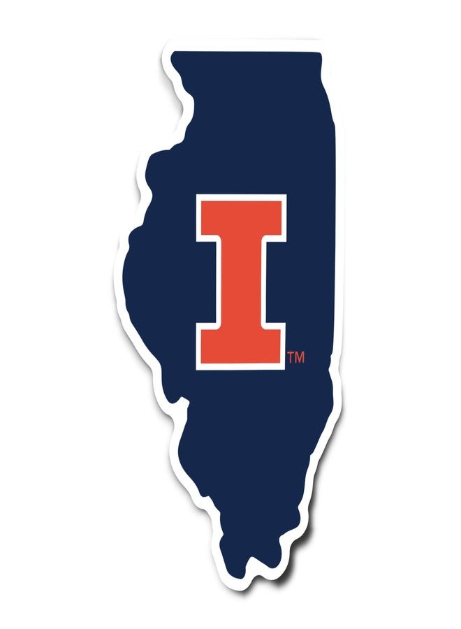 Desert Cactus University of Illinois Sticker Fighting Illini U of I Vinyl Decal Laptop Water Bottle Car Scrapbook (State Border Sticker) - Image 2