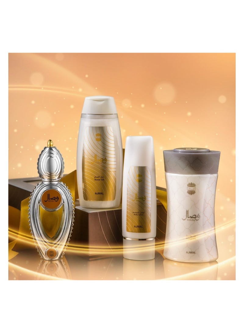 اجمل طقم هدايا وصال 1x Body Spray - 50 ml, 1x Shower Gel - 200 ml, 1x Body Lotion - 100 ml, 1x Powder - 80جرام - Image 1