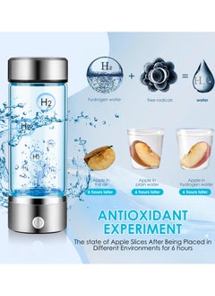 BEILINGDUN Hydrohealth Hydrogen Water Bottle,Portable Hydrogen Water Generator,420ml Hydrogen Water lonizer Machine,SPE,3Minute Quick Electrolysis,Suitable for Office,Travel,Daily Drinking  - Image 2