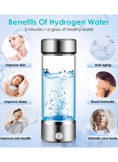BEILINGDUN Hydrohealth Hydrogen Water Bottle,Portable Hydrogen Water Generator,420ml Hydrogen Water lonizer Machine,SPE,3Minute Quick Electrolysis,Suitable for Office,Travel,Daily Drinking  - Image 3
