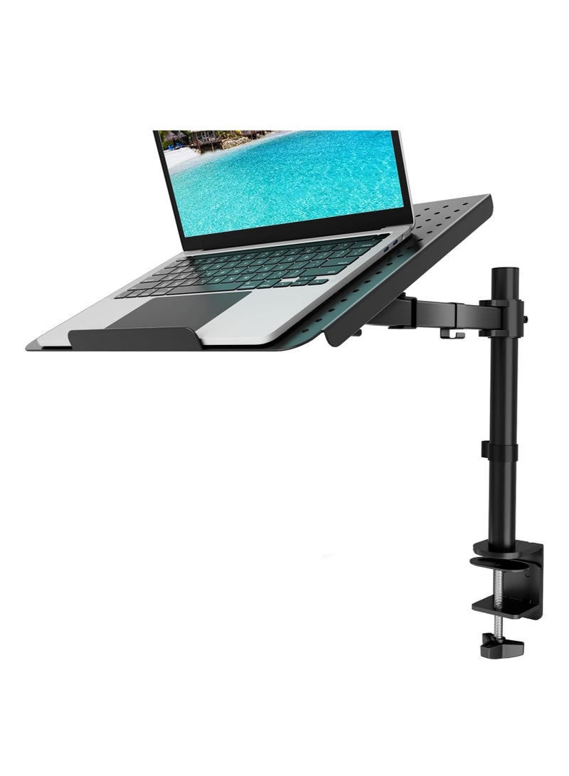 حامل مكتبي لجهاز لاب توب حتى 17 بوصة من والي، قابل للتعديل بالكامل، سعة 22 رطل مع حامل تبريد بفتحات تهوية (موديل M00LP) - Image 1