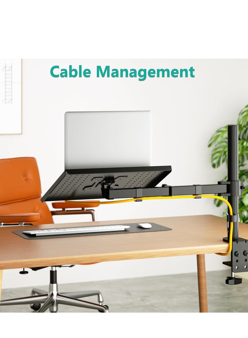 حامل مكتبي لجهاز لاب توب حتى 17 بوصة من والي، قابل للتعديل بالكامل، سعة 22 رطل مع حامل تبريد بفتحات تهوية (موديل M00LP) - Image 2