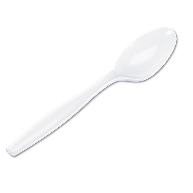 Georgia-Pacific Dixie 6" Heavy-Weight Polystyrene Plastic Teaspoon by GP PRO (Georgia-Pacific), White, TH217, (Case of 1,000) - Image 1