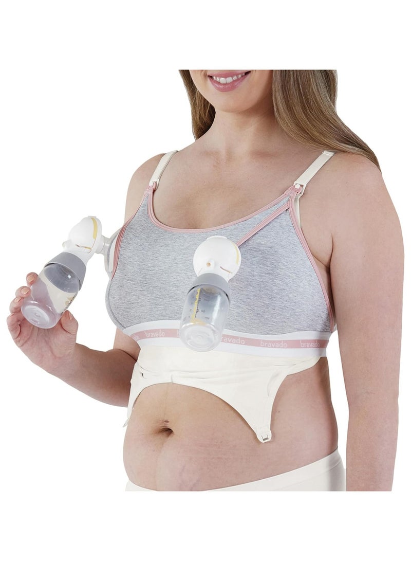 برافادو إكسسوارات ضخ بدون حمالات من Bravado Designs للسيدات بدون استخدام اليدين ومضخة باللون الرمادي مقاس كبير - Image 1