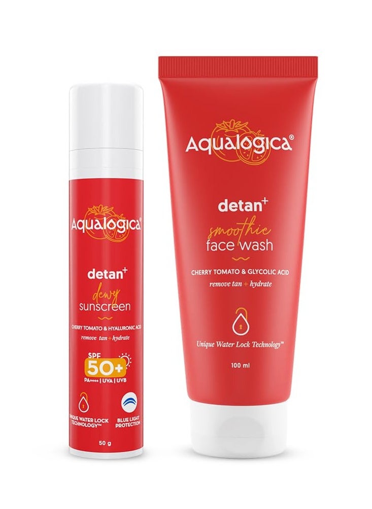 Aqualogica Aqualogica Brighter Skin Combo Face Wash 100g Sunscreen 50g 