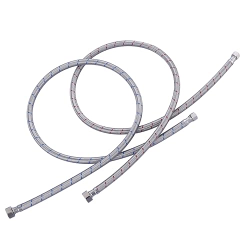 iVIGA 48-Inch Faucet Supply Lines: Braided Stainless Steel Flexible Faucet Hose Connector - 3/8" Compression x 1/2" FIP Water Supply Lines for Kitchen Bathroom Sink Hose Extension 2pcs - Image 1
