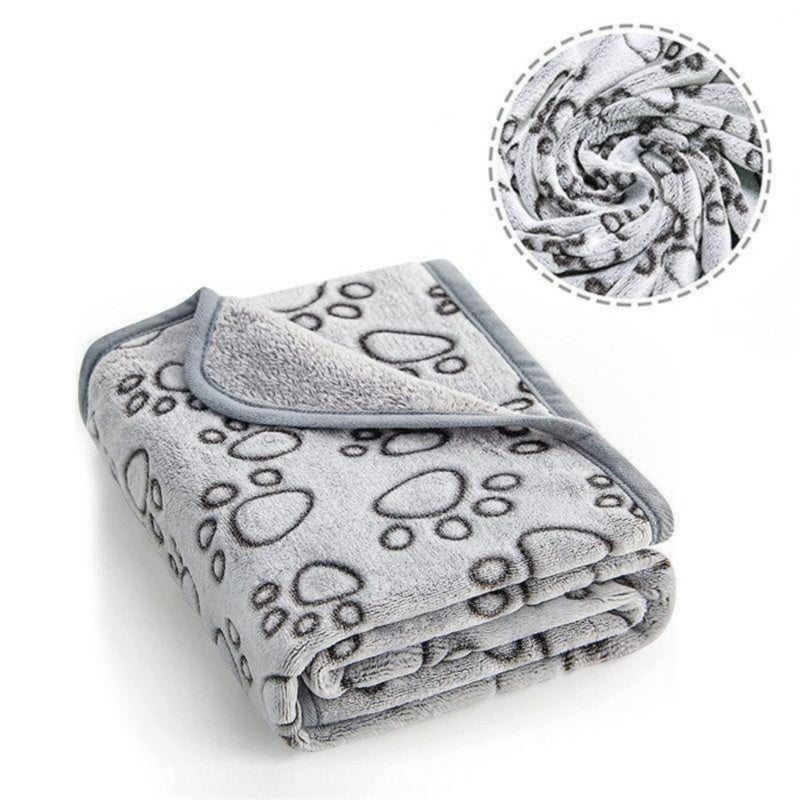 Pet Blanket: XL Grey High-quality Polyester Soft Gentle Blanket - Paw Print Design Scratch & Pet Hair Protection Mat for Home Furniture Sofa Bed Car Seats Busy Pet Owners - Image 3