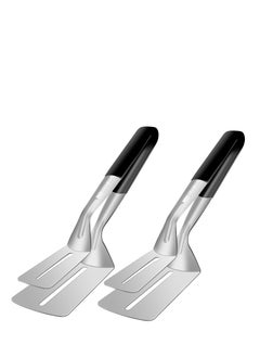 Spatula Tongs, 2 Pack Stainless Steel Grill Clamp Spatula Flipper, Kitchen Cooking Tongs, Barbecue Clamp Food Flip Shovel Clip, 10 Inch Double-sided Shovel Clip, for Bread Hamburger BBQ Pizza