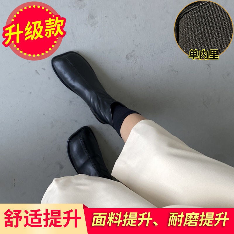 2024 Autumn Winter Mango Square Toe Chelsea Booties Black [upgraded version]] 