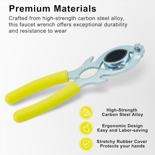 Jubobu Faucet wrench,Faucet Bubbler Wrench Kit,Faucet Aerator Disassembly Wrench Tool for Kitchen Sink Bathroom Tap Aerator, Installing Faucet Removal Repair Spanner Tool - Image 4