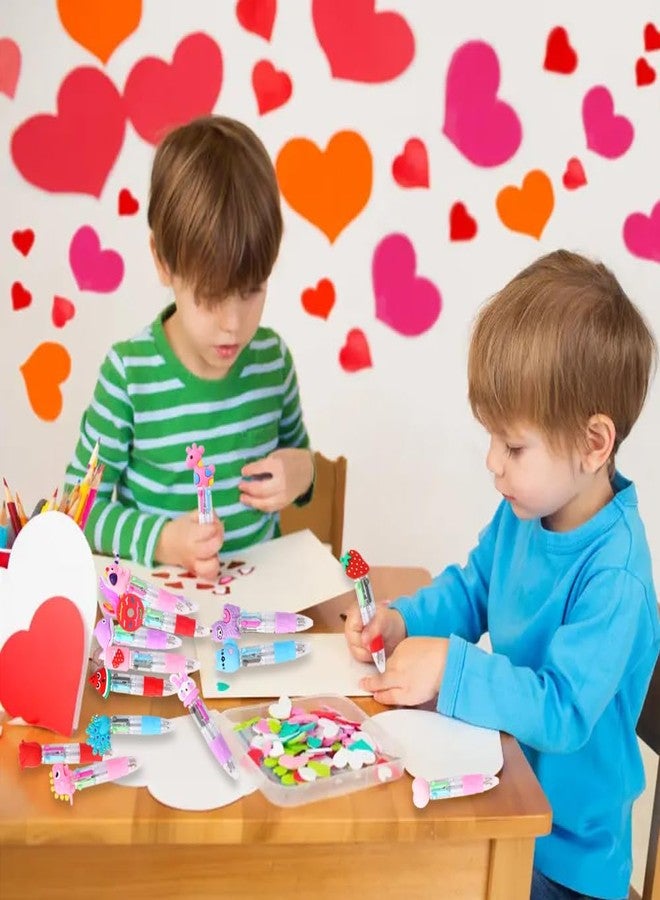 Vellibring مجموعة أقلام فيليبرينج المرحة لعيد الحب، 24 قلمًا، هدايا للأطفال، أقلام حبر جاف متعددة الألوان بتصميم حيوانات لطيفة، قابلة للسحب، 4 ألوان في قلم واحد، أدوات مكتبية لعيد الحب، هدايا حفلات للأطفال، لوازم مدرسية، مكافآت للطلاب - Image 5