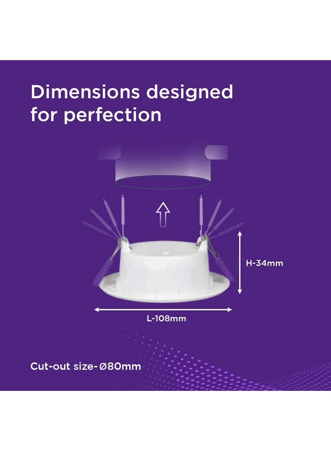 ECOLINK ضوء سقف مخفي من بولي كربونات EcoLink بقوة 5 واط | مصباح LED دائري للسقف للمنزل والقاعة | قطع: 3 بوصة، اللون: ضوء النهار البارد، عبوة من 1 - Image 3