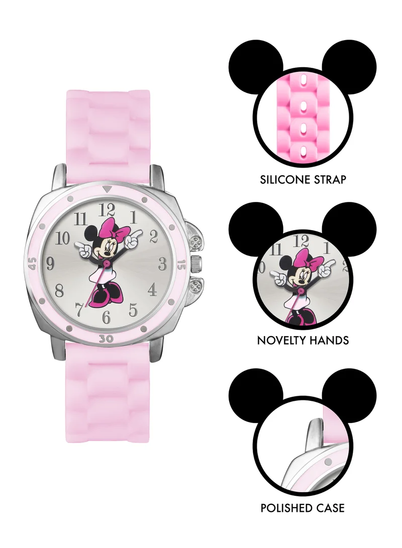 Disney Disney Minnie Mouse Pink Silicon Strap Girls Watch - MN1063