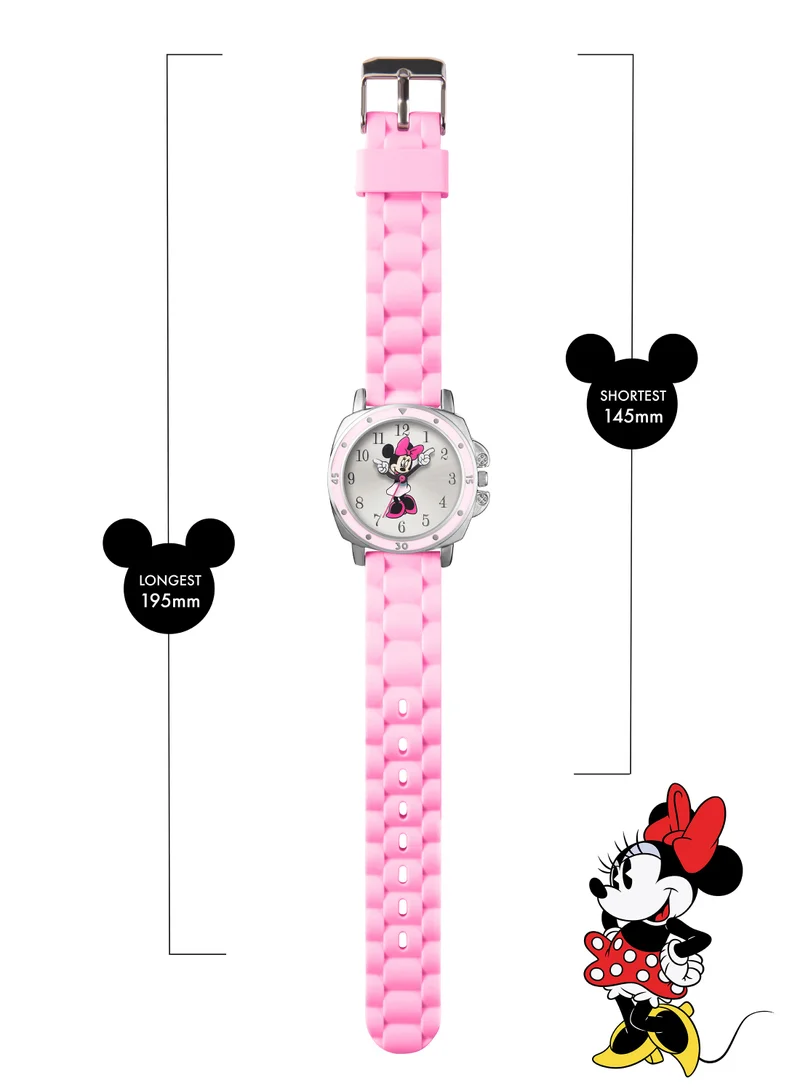 Disney Disney Minnie Mouse Pink Silicon Strap Girls Watch - MN1063
