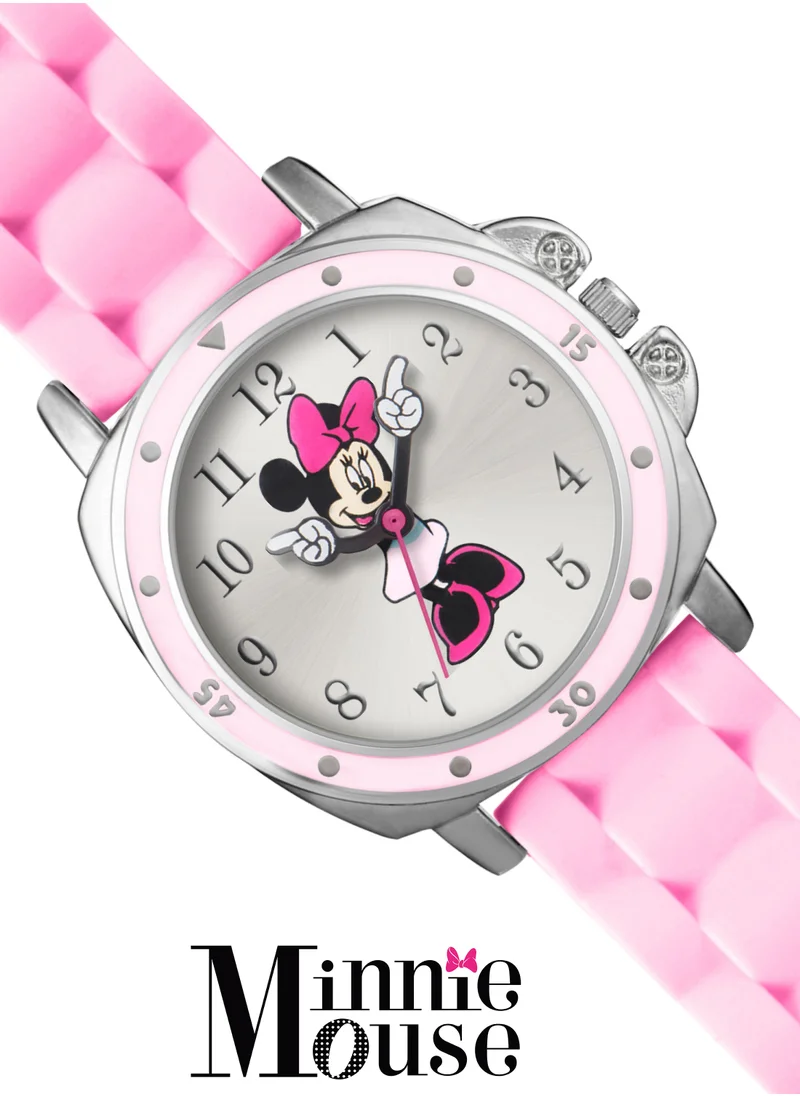 Disney Disney Minnie Mouse Pink Silicon Strap Girls Watch - MN1063