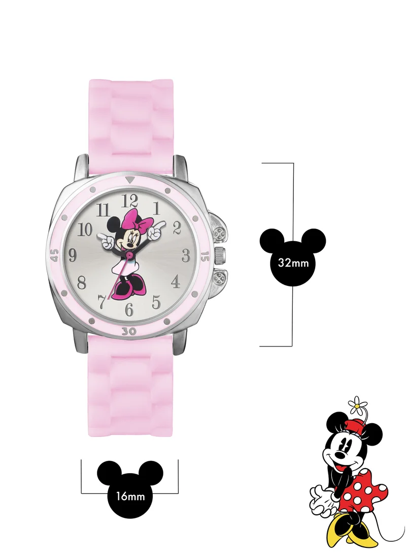 Disney Disney Minnie Mouse Pink Silicon Strap Girls Watch - MN1063
