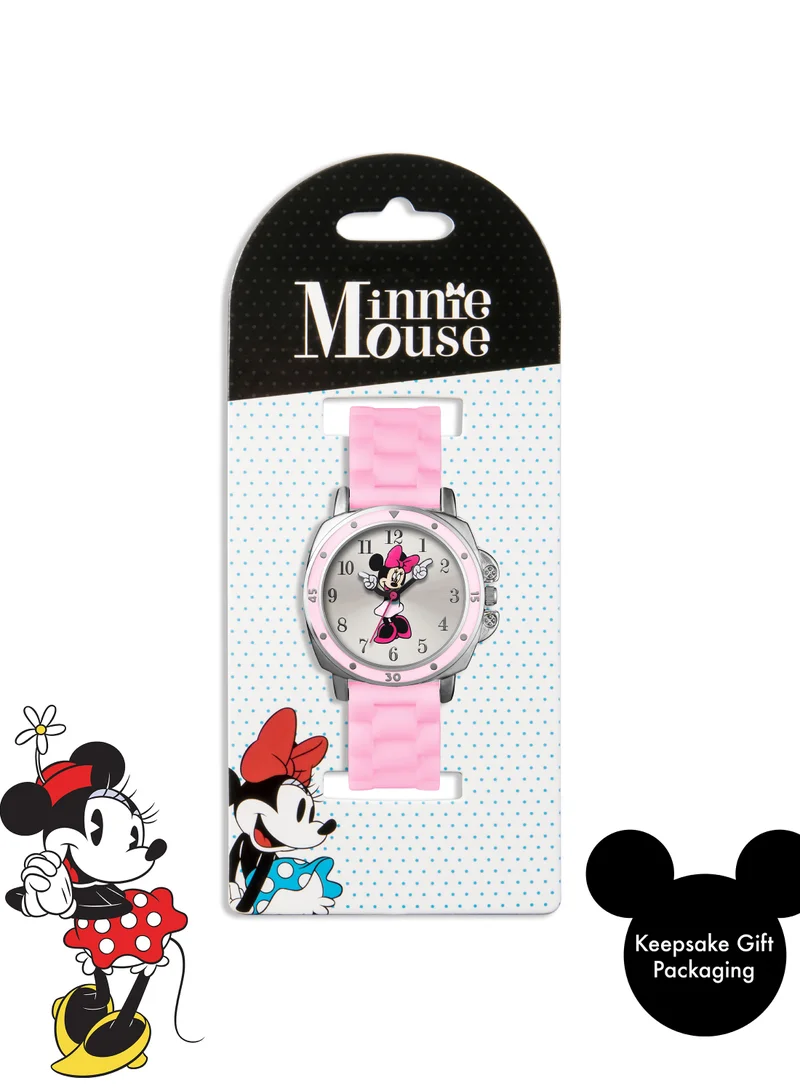Disney Disney Minnie Mouse Pink Silicon Strap Girls Watch - MN1063