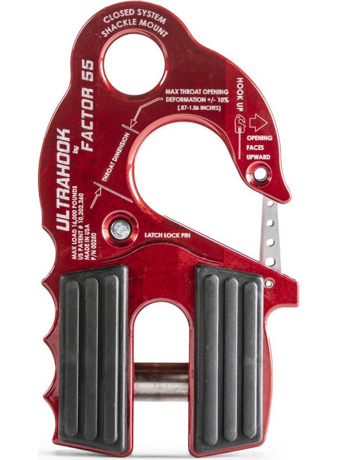 Factor 55 00250-01 UltraHook Winch Hook W/Shackle Mount Red - Image 2