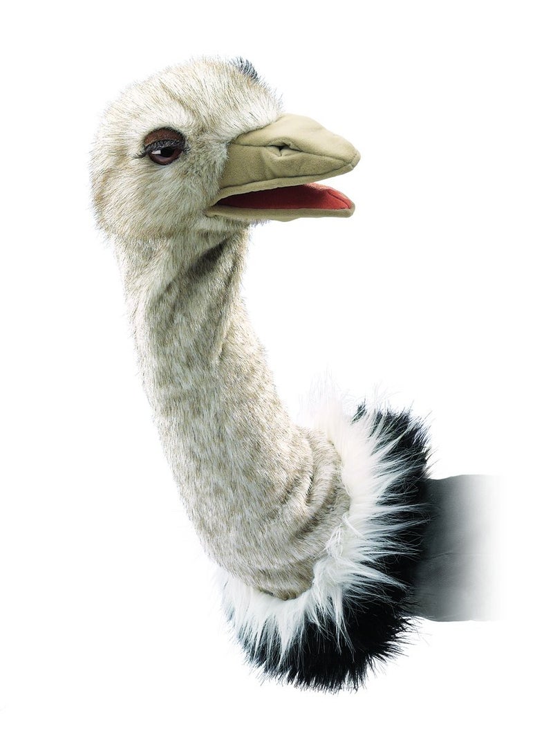 Folkmanis Ostrich Stage Puppet Gray White Black 1 ea - Image 2