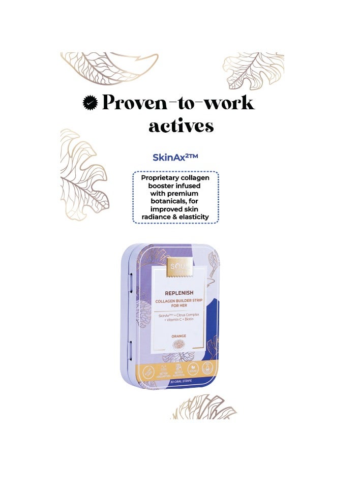 SOUL STRIPS - Replenish Collagen Builder Strips for Her pack of 30 strips - Image 1