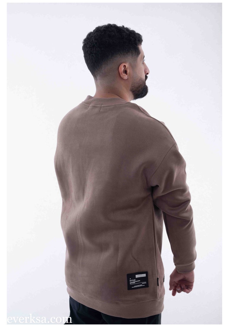 Everest Men's Brown Suede Sweater  - Image 2