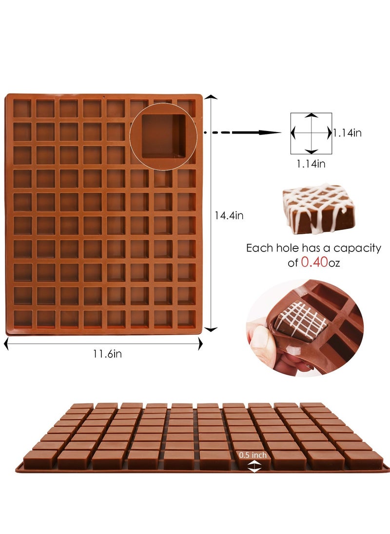 Generic - Square Silicone Caramel Candy Molds 80-Cavity Chocolates Gummies Hard Candy Molds Bite Size Silicone Molds for Pudding, Jello, Praline, Ice Cube Baking Molds - Image 1