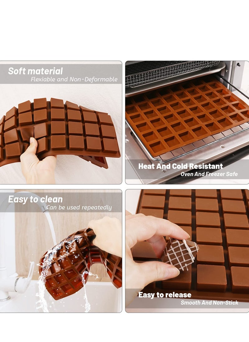 Generic - Square Silicone Caramel Candy Molds 80-Cavity Chocolates Gummies Hard Candy Molds Bite Size Silicone Molds for Pudding, Jello, Praline, Ice Cube Baking Molds - Image 1