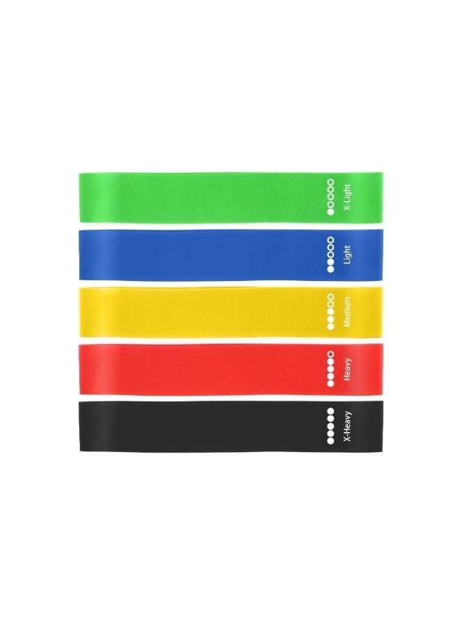 Walpck 5-Pack Resistance Bands with Storage Bag - Elastic PE Yoga Bands for Exercise, Strength Training, Quick Hip Lift, and Fitness, Thickened Tension Bands for Workouts - Image 2