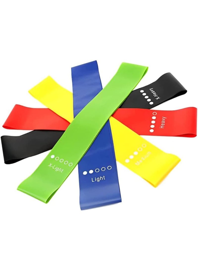 Walpck 5-Pack Resistance Bands with Storage Bag - Elastic PE Yoga Bands for Exercise, Strength Training, Quick Hip Lift, and Fitness, Thickened Tension Bands for Workouts - Image 3