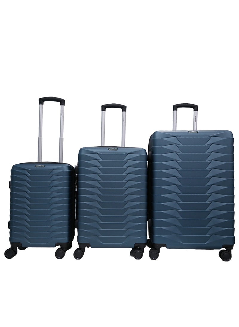 ستار لايف مجموعة حقائب سفر بعجلات من الجانب الصلب ABS مكونة من 3 قطع بعجلات دوارة مع قفل أرقام - Image 1