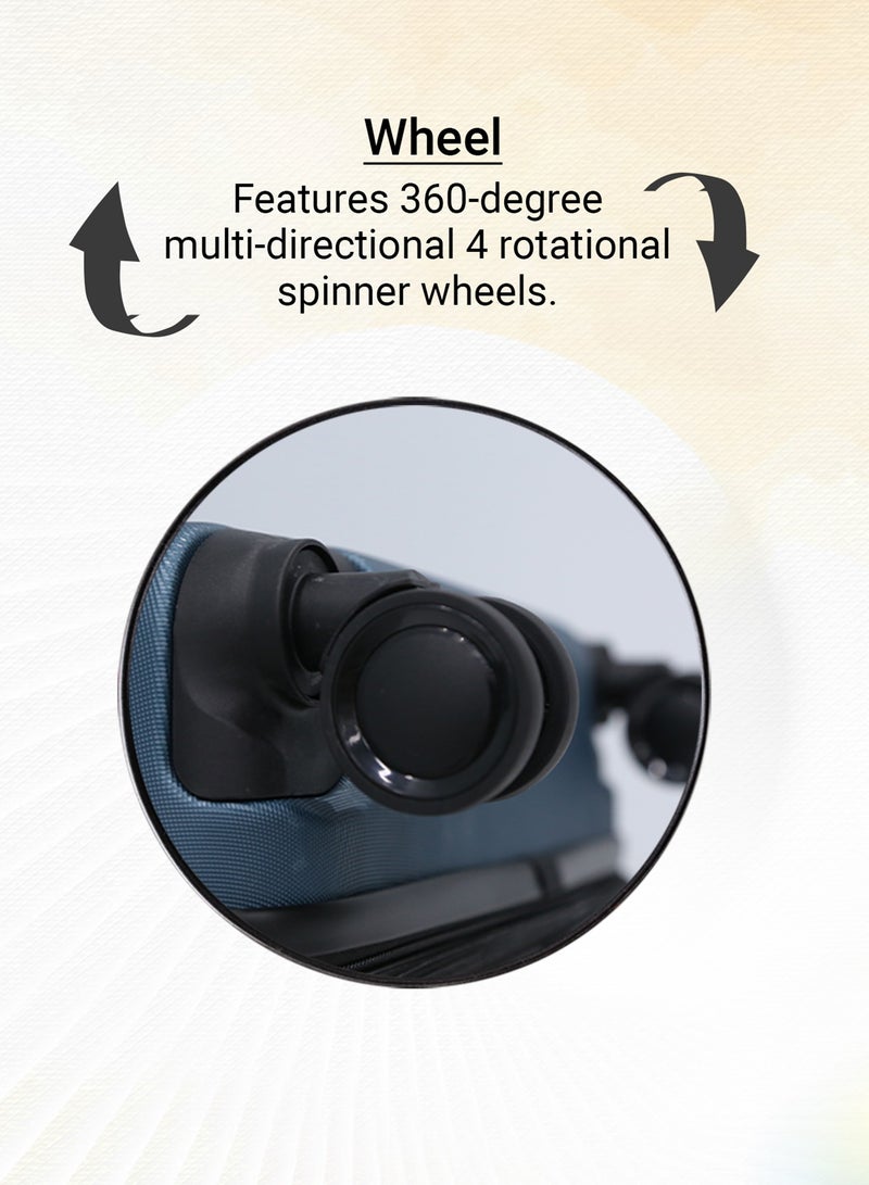ستار لايف مجموعة حقائب سفر بعجلات من الجانب الصلب ABS مكونة من 3 قطع بعجلات دوارة مع قفل أرقام - Image 5