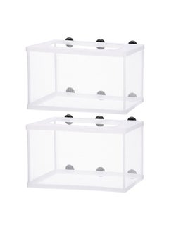 Fish Tank Breeder Net, Fish Hatchery Breeder Box Aquarium Separation Net Nylon Incubator Mesh With Suction Cup (2 Pcs)