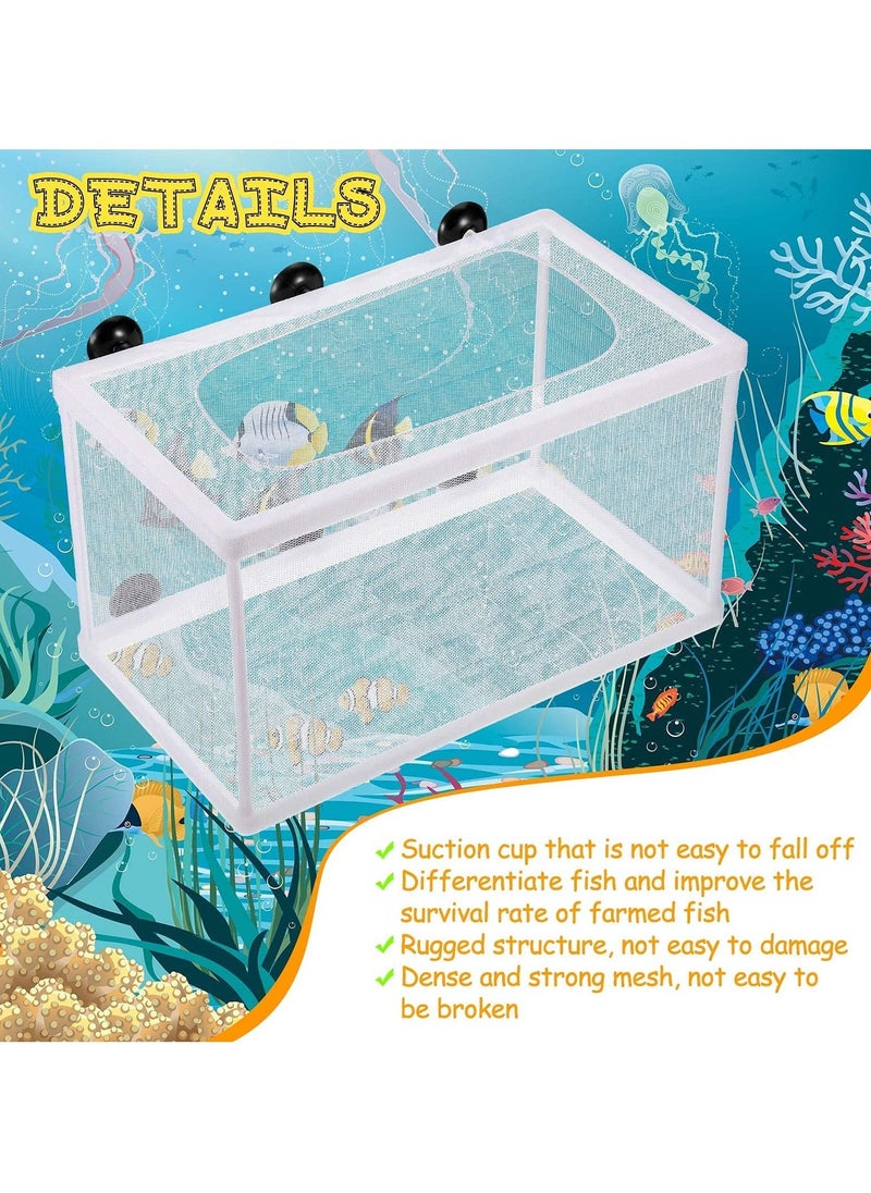 SYOSI - Fish Tank Breeder Net, Fish Hatchery Breeder Box Aquarium Separation Net Nylon Incubator Mesh With Suction Cup (2 Pcs) - Image 1