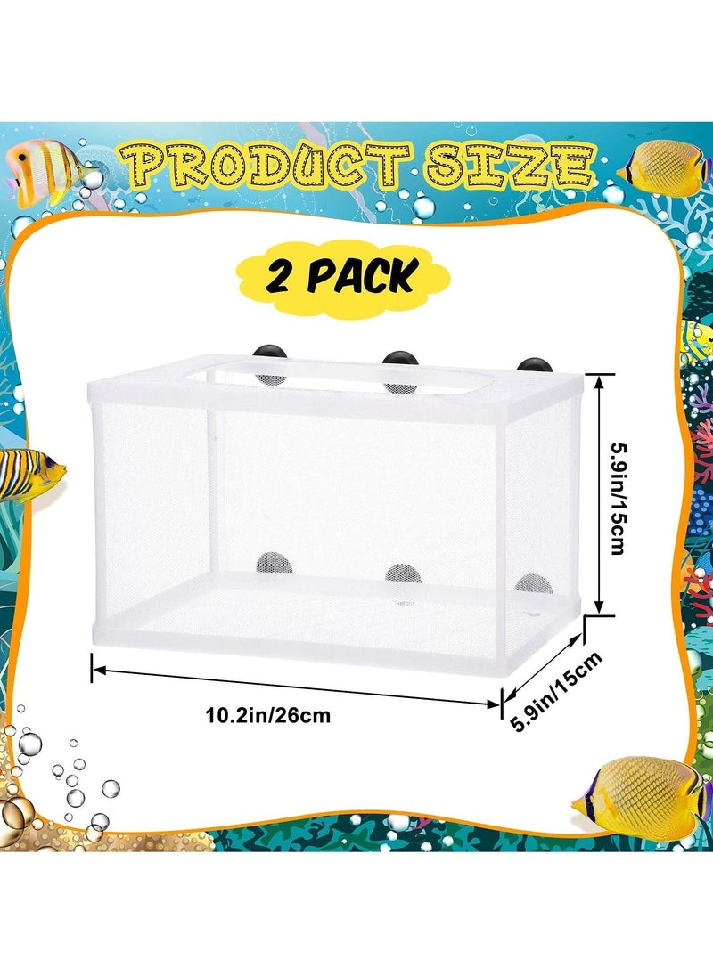 SYOSI - Fish Tank Breeder Net, Fish Hatchery Breeder Box Aquarium Separation Net Nylon Incubator Mesh With Suction Cup (2 Pcs) - Image 1