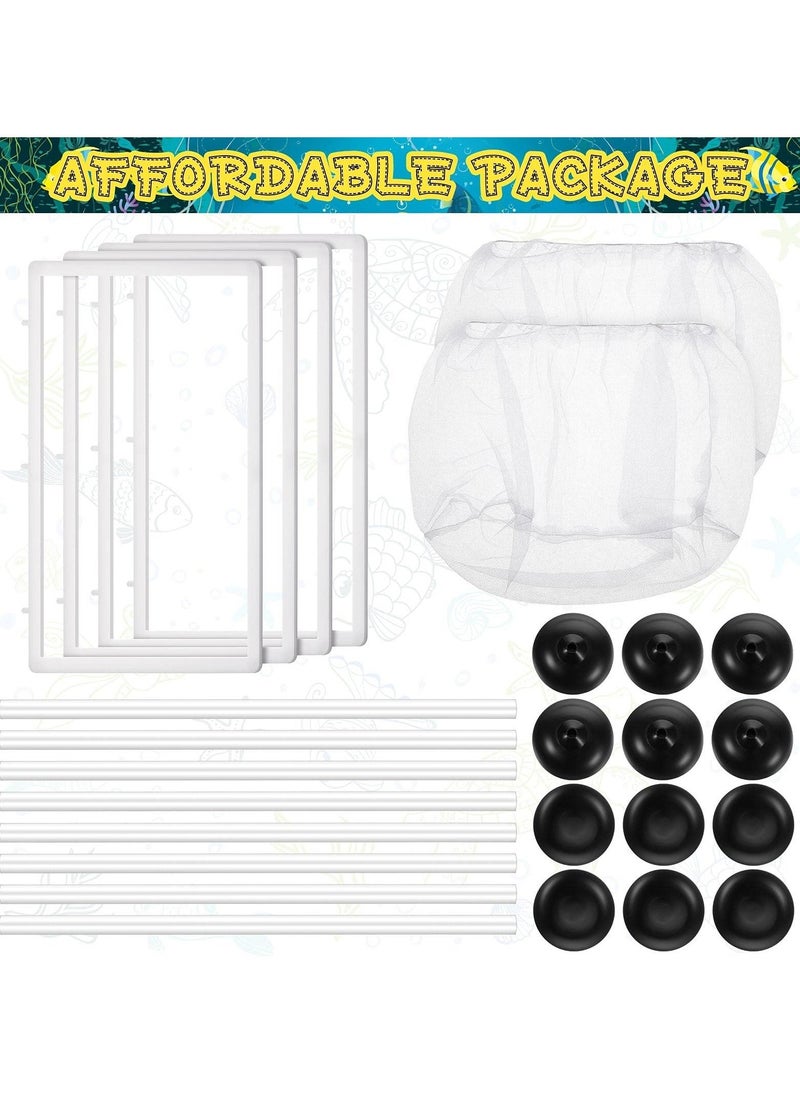 SYOSI - Fish Tank Breeder Net, Fish Hatchery Breeder Box Aquarium Separation Net Nylon Incubator Mesh With Suction Cup (2 Pcs) - Image 1