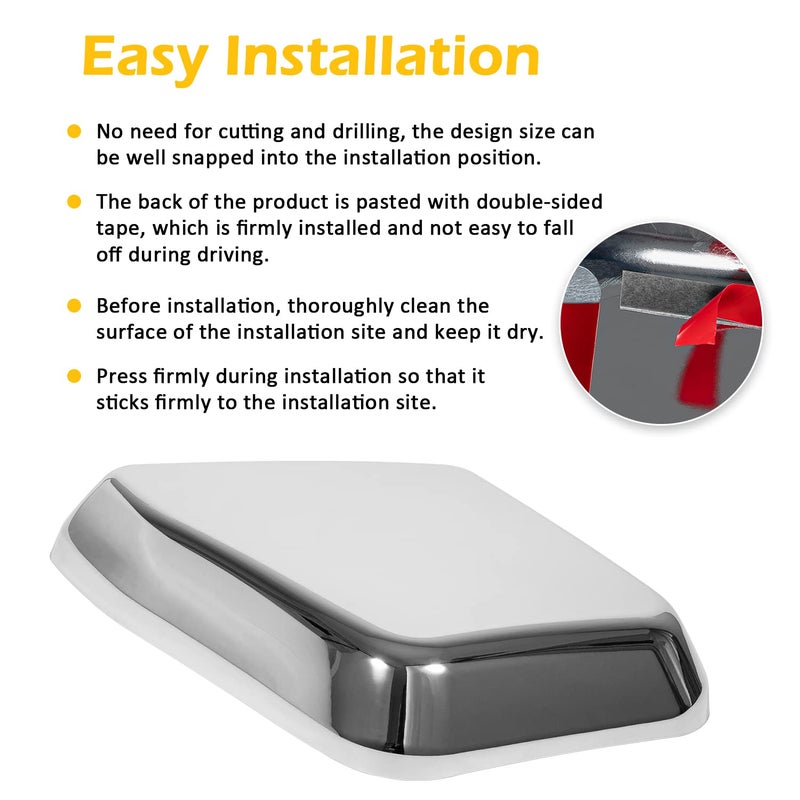 USSKYBOY Side Air Intake Hood Vent Cover Chrome Bezel Exterior Accessories Compatible with Hummer H2 2003-2009 - Image 5