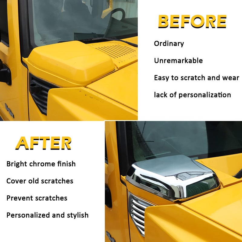 USSKYBOY Side Air Intake Hood Vent Cover Chrome Bezel Exterior Accessories Compatible with Hummer H2 2003-2009 - Image 4