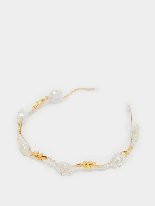 Styli Embellished Faux Pearl Headband - Image 1