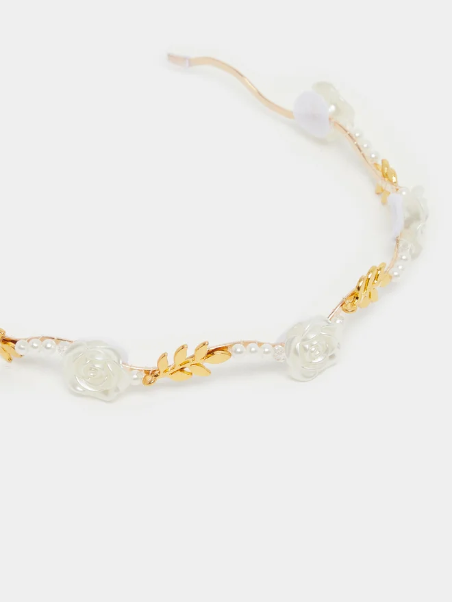 Styli Styli Embellished Faux Pearl Headband