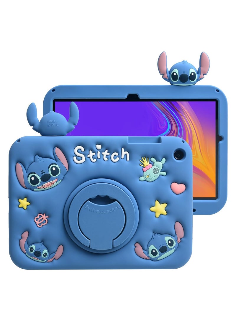 Samsung Galaxy Tab A9 Plus, 3D Cute Cartoon Soft Silicone Stand 【Anti-fall, Shockproof, Anti-slip】 Handle Pencil Holder Cover for Kids Children Teenagers - Image 1