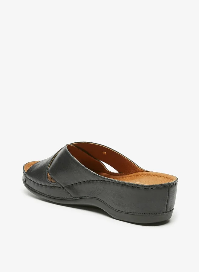 Le Confort Women'S Solid Cross Strap Slip-On Sandal