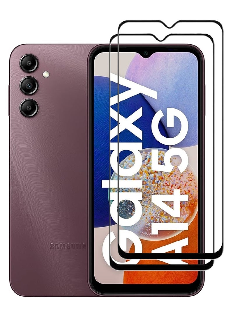 AINA 2 Pieces Tempered Glass Screen Protector 5D Designed For Samsung Galaxy A14 5G Full Glue Edge to Edge Full Screen Coverage And Bubble Free - Image 1