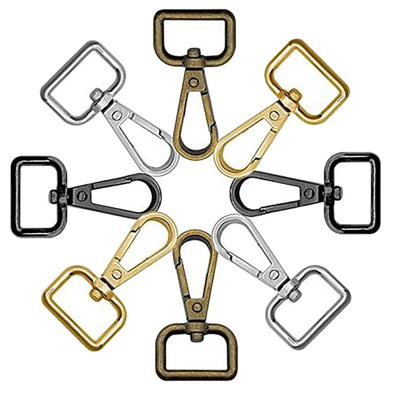 DIY Crafts DIY Crafts 15, Antique Gold, D Ring Swivel Lobster Clasp,Metal Swivel Snap Hook Swivel Clasps Claw Lobster Lanyard Clasp keychain Clips Hook for Keychain Lanyard,Charm,Jewelry, (15, Antique Gold)  - Image 1