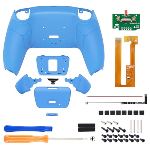 eXtremeRate Starlight Blue Rubberized Grip Programable Rise Remap Kit for ps5 Controller BDM-030 BDM-040, Upgrade Board & Redesigned Back Shell & Back Buttons - Controller NOT Included - Image 3