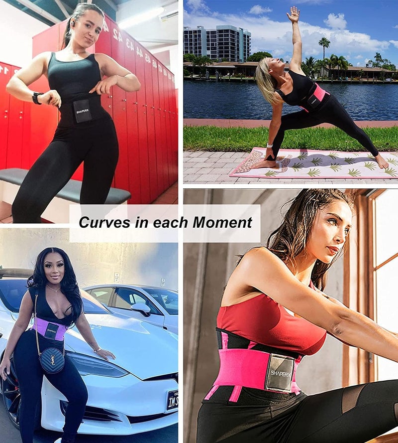 SHAPERX Waist Trainer Belt Workout Hourglass Sport Slimming Trimmer Adjustable Belly Cincher - Image 5