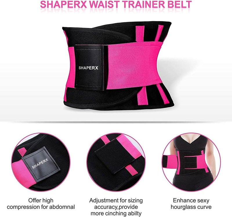 SHAPERX Waist Trainer Belt Workout Hourglass Sport Slimming Trimmer Adjustable Belly Cincher - Image 3